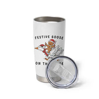 Funny Goose Christmas Tumbler Cup Festive Goose On The Loose Xmas - Wonder Print Shop