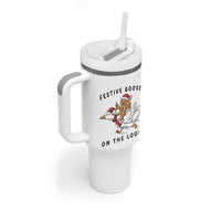 Funny Goose Christmas Tumbler With Handle Festive Goose On The Loose Xmas - Wonder Print Shop