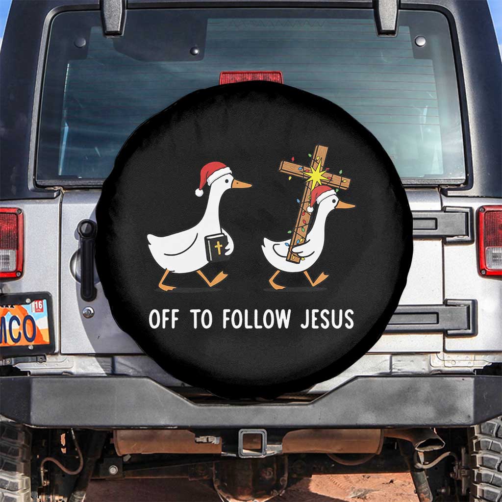 Funny Christmas Christian Goose Spare Tire Cover Off To Follow Jesus - Wonder Print Shop