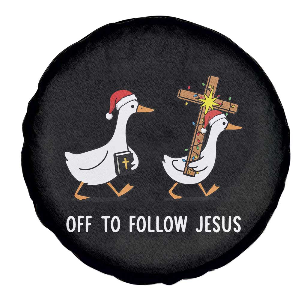 Funny Christmas Christian Goose Spare Tire Cover Off To Follow Jesus - Wonder Print Shop