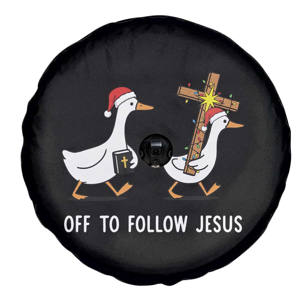 Funny Christmas Christian Goose Spare Tire Cover Off To Follow Jesus - Wonder Print Shop