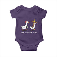 Funny Christmas Christian Goose Baby Onesie Off To Follow Jesus - Wonder Print Shop
