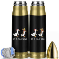 Funny Christmas Christian Goose Bullet Tumbler Off To Follow Jesus - Wonder Print Shop