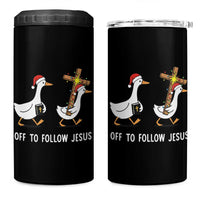 Funny Christmas Christian Goose 4 in 1 Can Cooler Tumbler Off To Follow Jesus - Wonder Print Shop