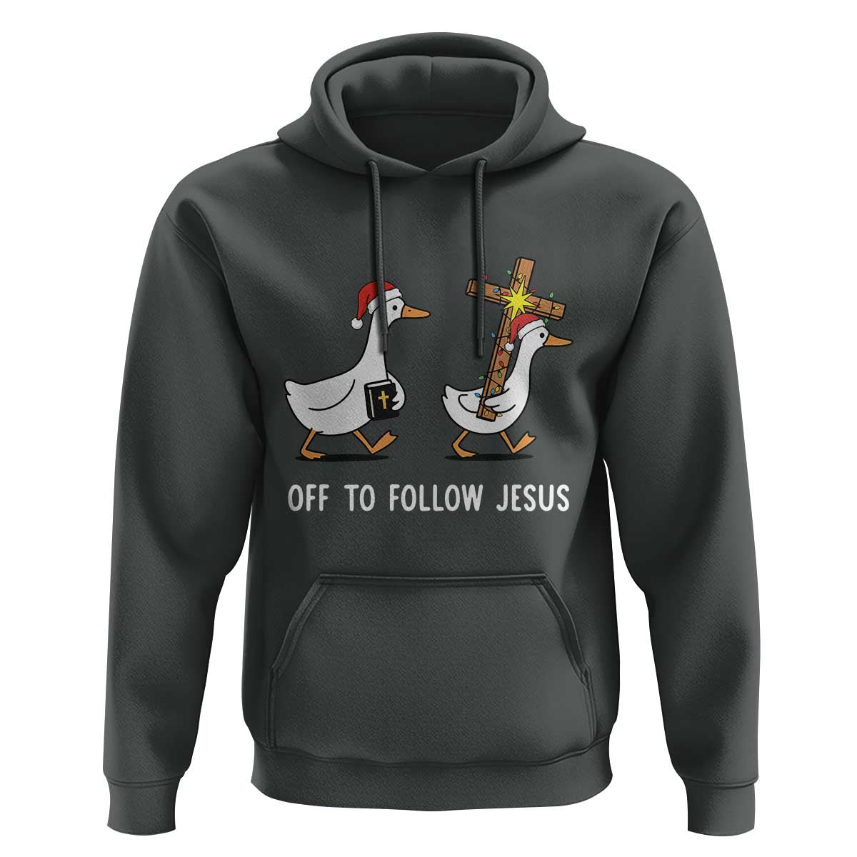 Funny Christmas Christian Goose Hoodie Off To Follow Jesus - Wonder Print Shop