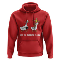 Funny Christmas Christian Goose Hoodie Off To Follow Jesus - Wonder Print Shop