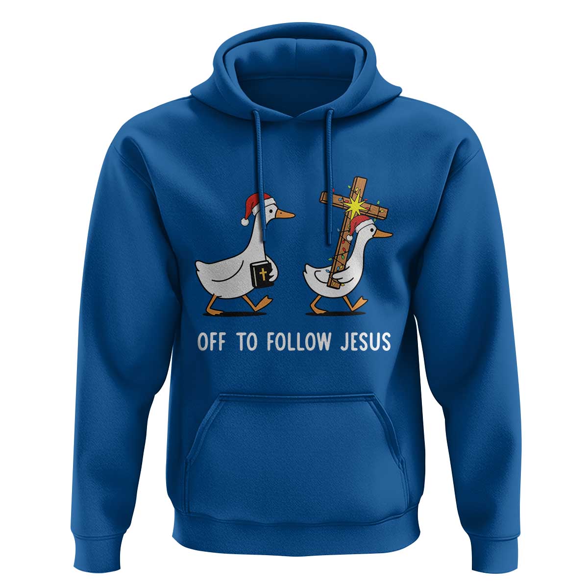 Funny Christmas Christian Goose Hoodie Off To Follow Jesus - Wonder Print Shop