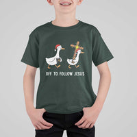 Funny Christmas Christian Goose T Shirt For Kid Off To Follow Jesus - Wonder Print Shop