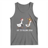 Funny Christmas Christian Goose Tank Top Off To Follow Jesus - Wonder Print Shop