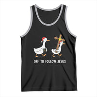 Funny Christmas Christian Goose Tank Top Off To Follow Jesus - Wonder Print Shop