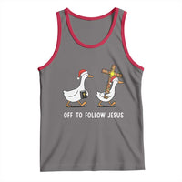 Funny Christmas Christian Goose Tank Top Off To Follow Jesus - Wonder Print Shop