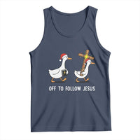 Funny Christmas Christian Goose Tank Top Off To Follow Jesus - Wonder Print Shop