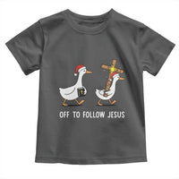 Funny Christmas Christian Goose Toddler T Shirt Off To Follow Jesus - Wonder Print Shop