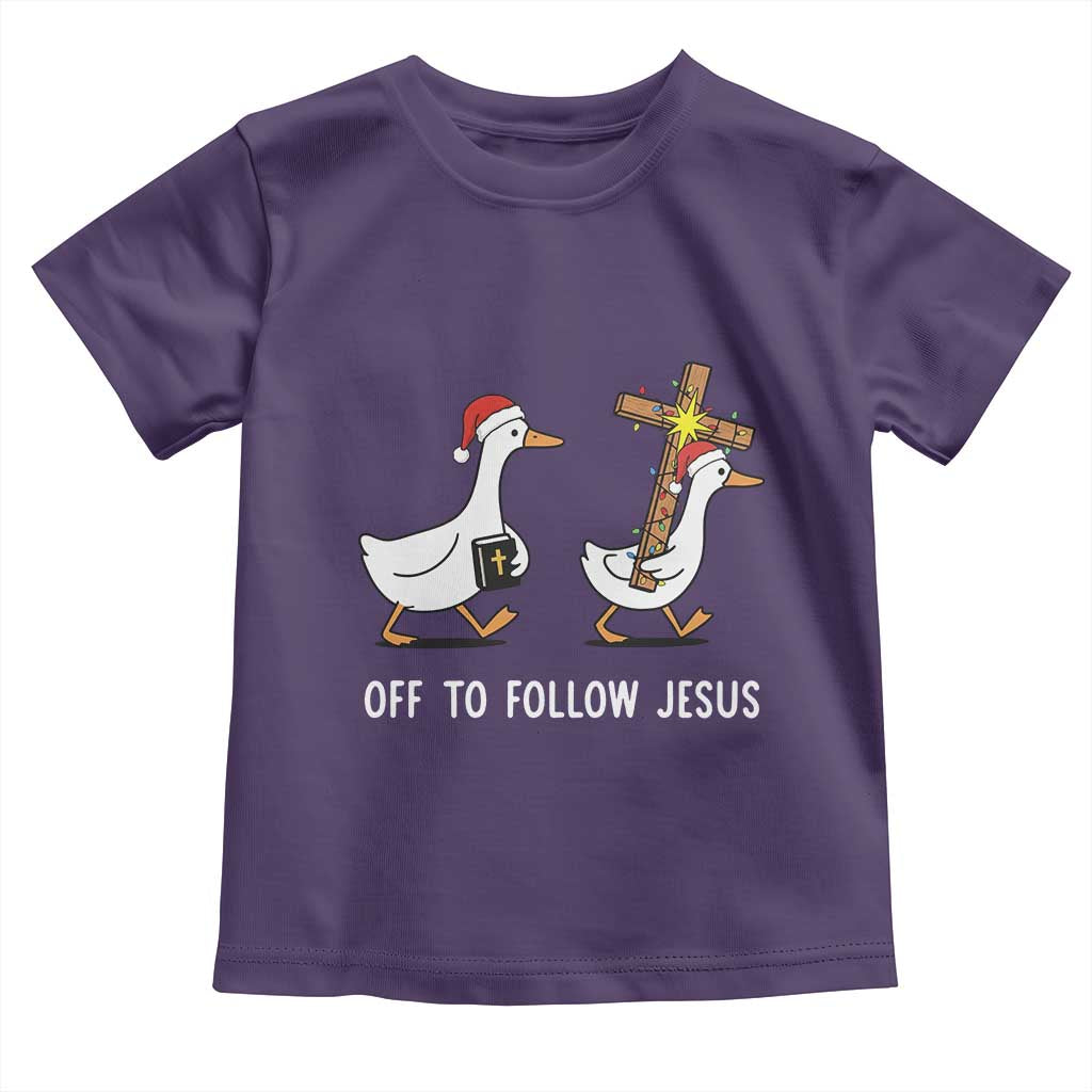 Funny Christmas Christian Goose Toddler T Shirt Off To Follow Jesus - Wonder Print Shop