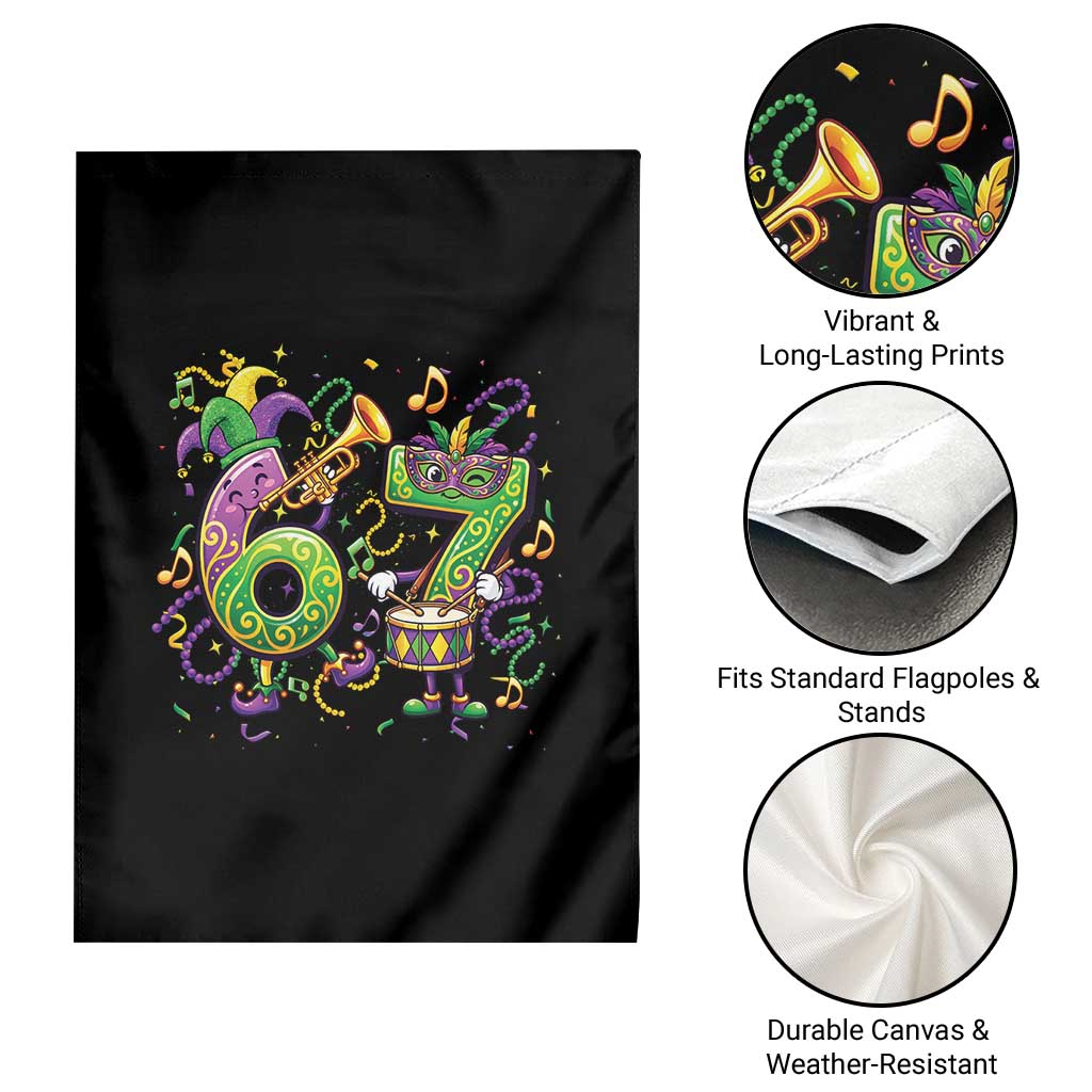 67 Mardi Gras Meme Garden Flag Funny Six Seven Carnival Party