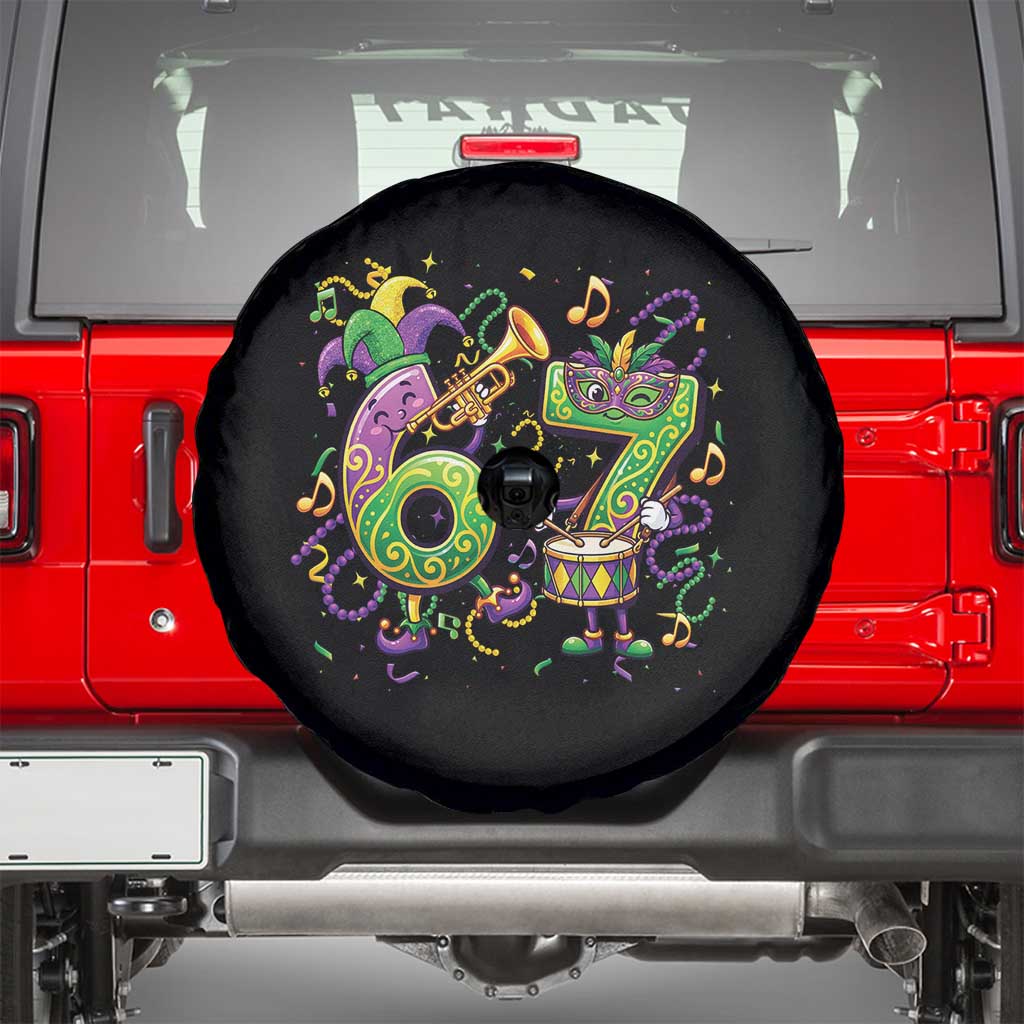 67 Mardi Gras Meme Spare Tire Cover Funny Six Seven Carnival Party