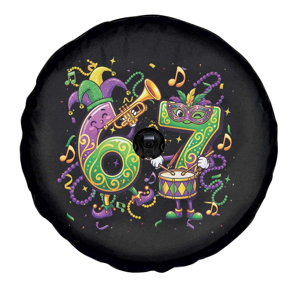 67 Mardi Gras Meme Spare Tire Cover Funny Six Seven Carnival Party