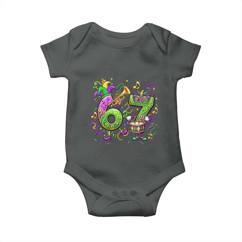 67 Mardi Gras Meme Baby Onesie Funny Six Seven Carnival Party