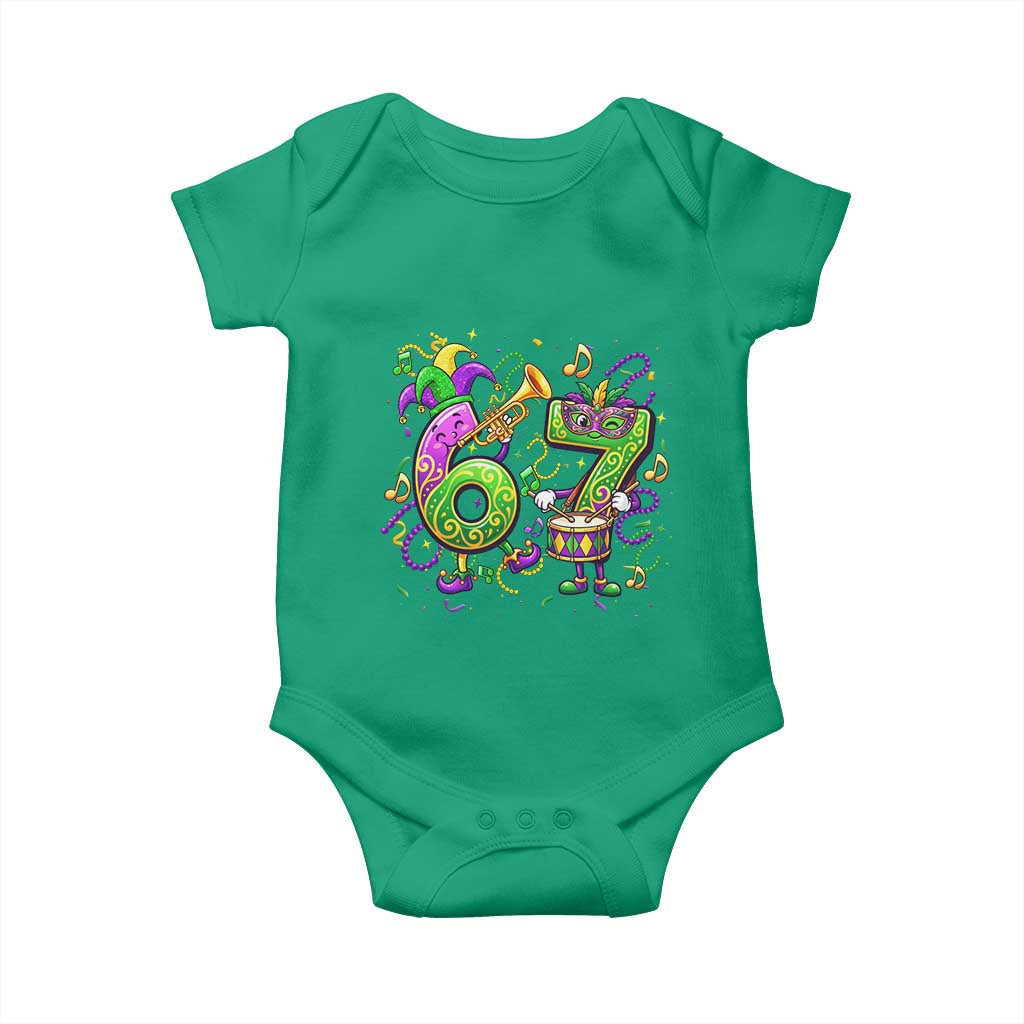67 Mardi Gras Meme Baby Onesie Funny Six Seven Carnival Party