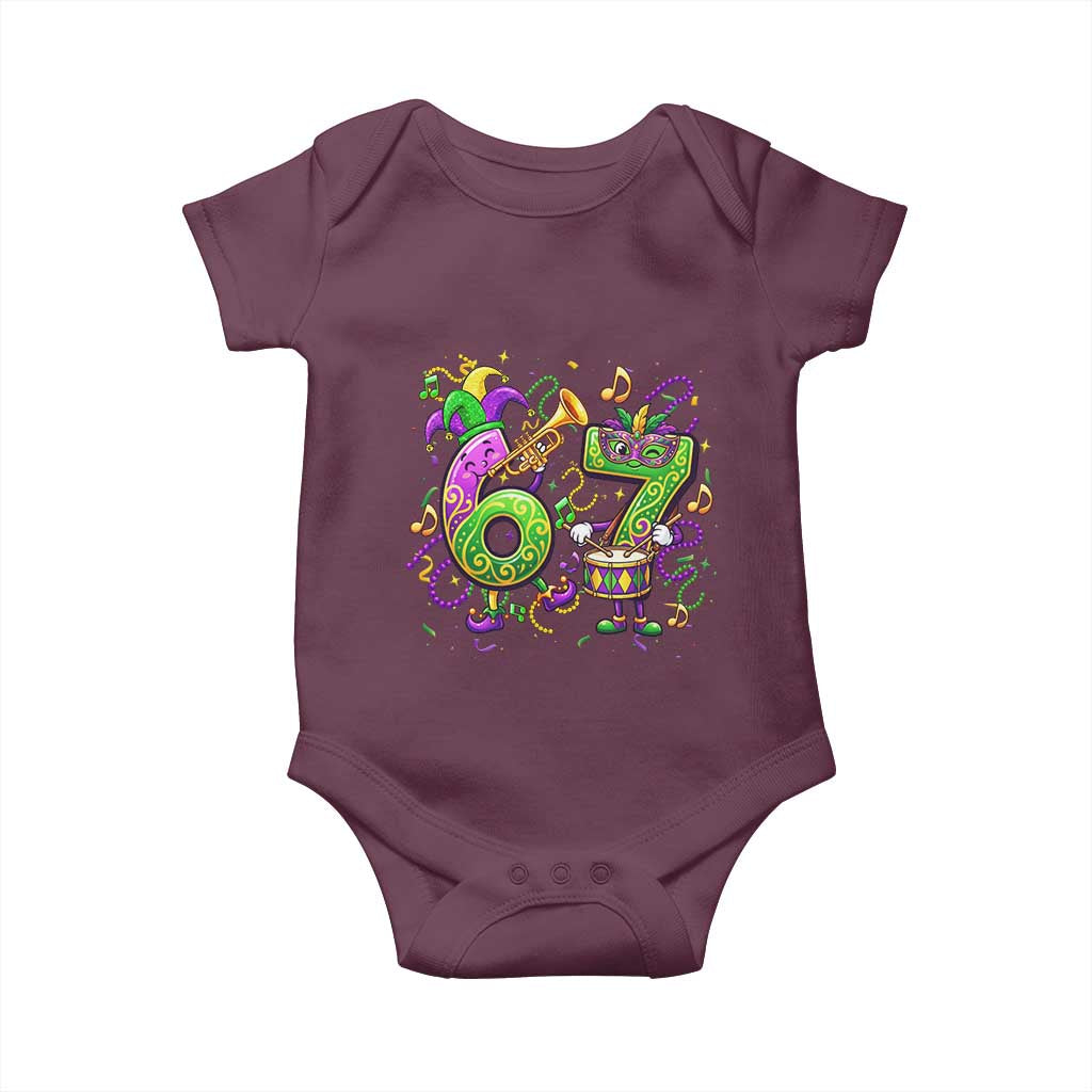 67 Mardi Gras Meme Baby Onesie Funny Six Seven Carnival Party