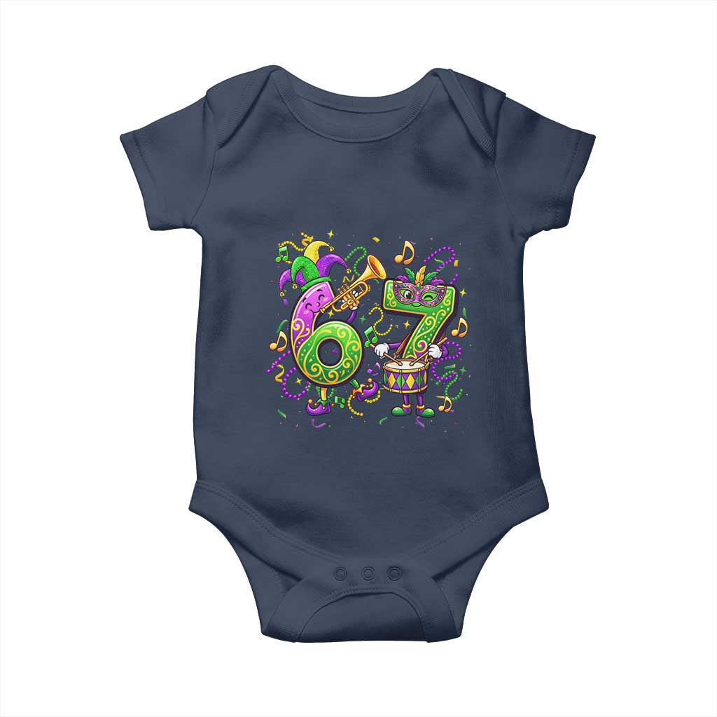 67 Mardi Gras Meme Baby Onesie Funny Six Seven Carnival Party