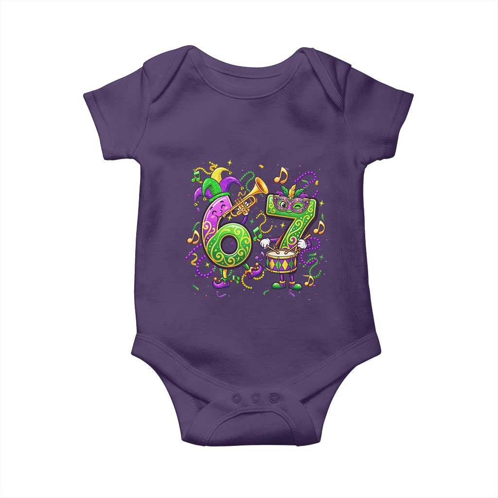 67 Mardi Gras Meme Baby Onesie Funny Six Seven Carnival Party