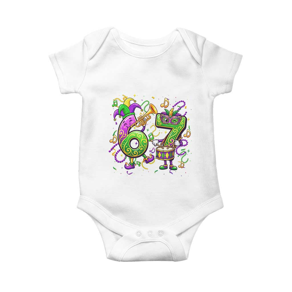 67 Mardi Gras Meme Baby Onesie Funny Six Seven Carnival Party