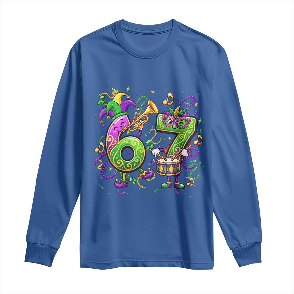 67 Mardi Gras Meme Long Sleeve Shirt Funny Six Seven Carnival Party