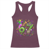 67 Mardi Gras Meme Racerback Tank Top Funny Six Seven Carnival Party