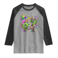 67 Mardi Gras Meme Raglan Shirt Funny Six Seven Carnival Party