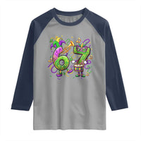 67 Mardi Gras Meme Raglan Shirt Funny Six Seven Carnival Party