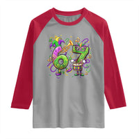 67 Mardi Gras Meme Raglan Shirt Funny Six Seven Carnival Party