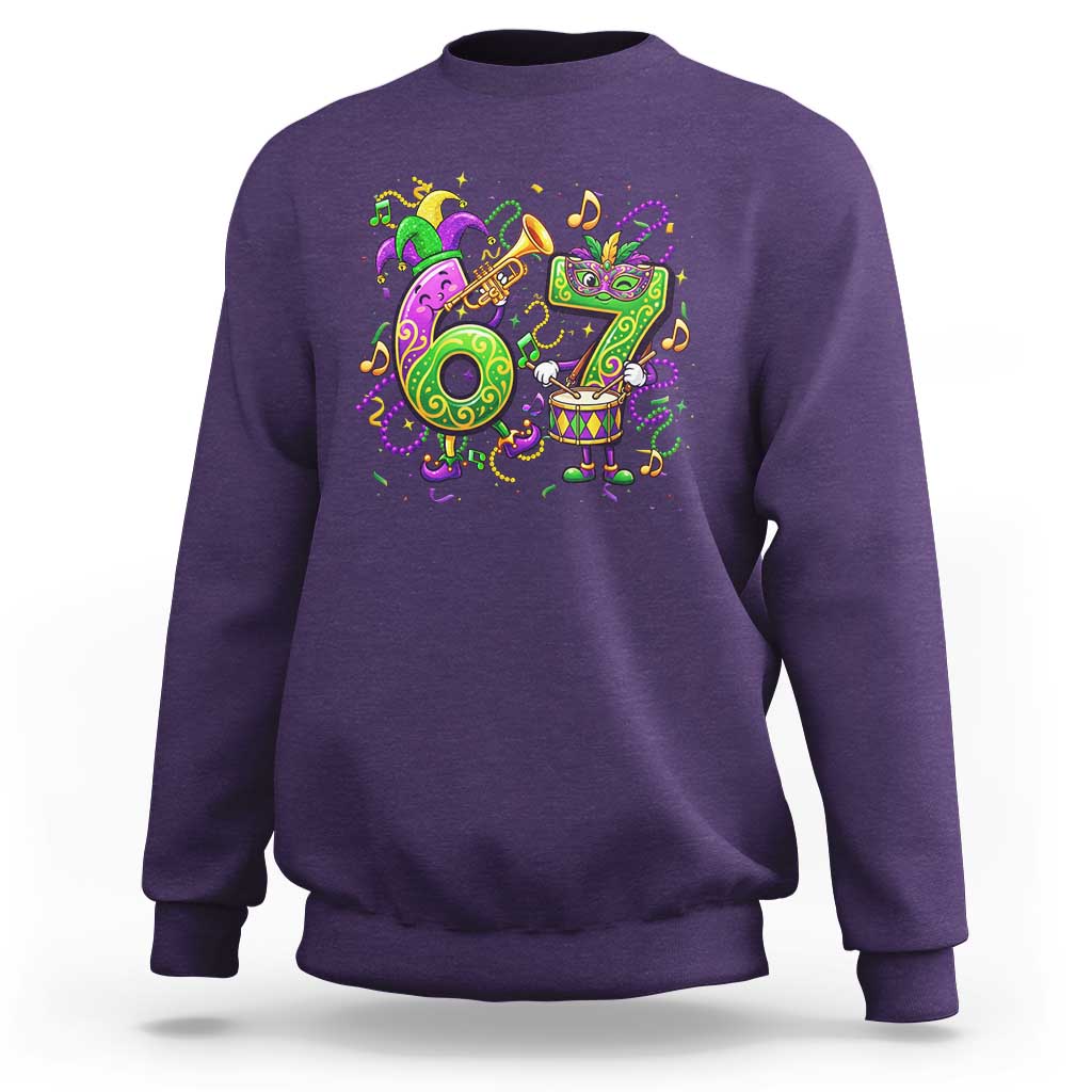 67 Mardi Gras Meme Sweatshirt Funny Six Seven Carnival Party