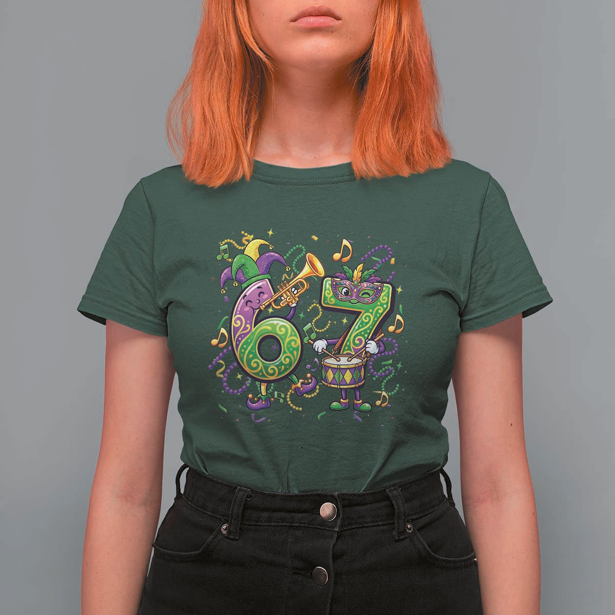67 Mardi Gras Meme T Shirt For Women Funny Six Seven Carnival Party
