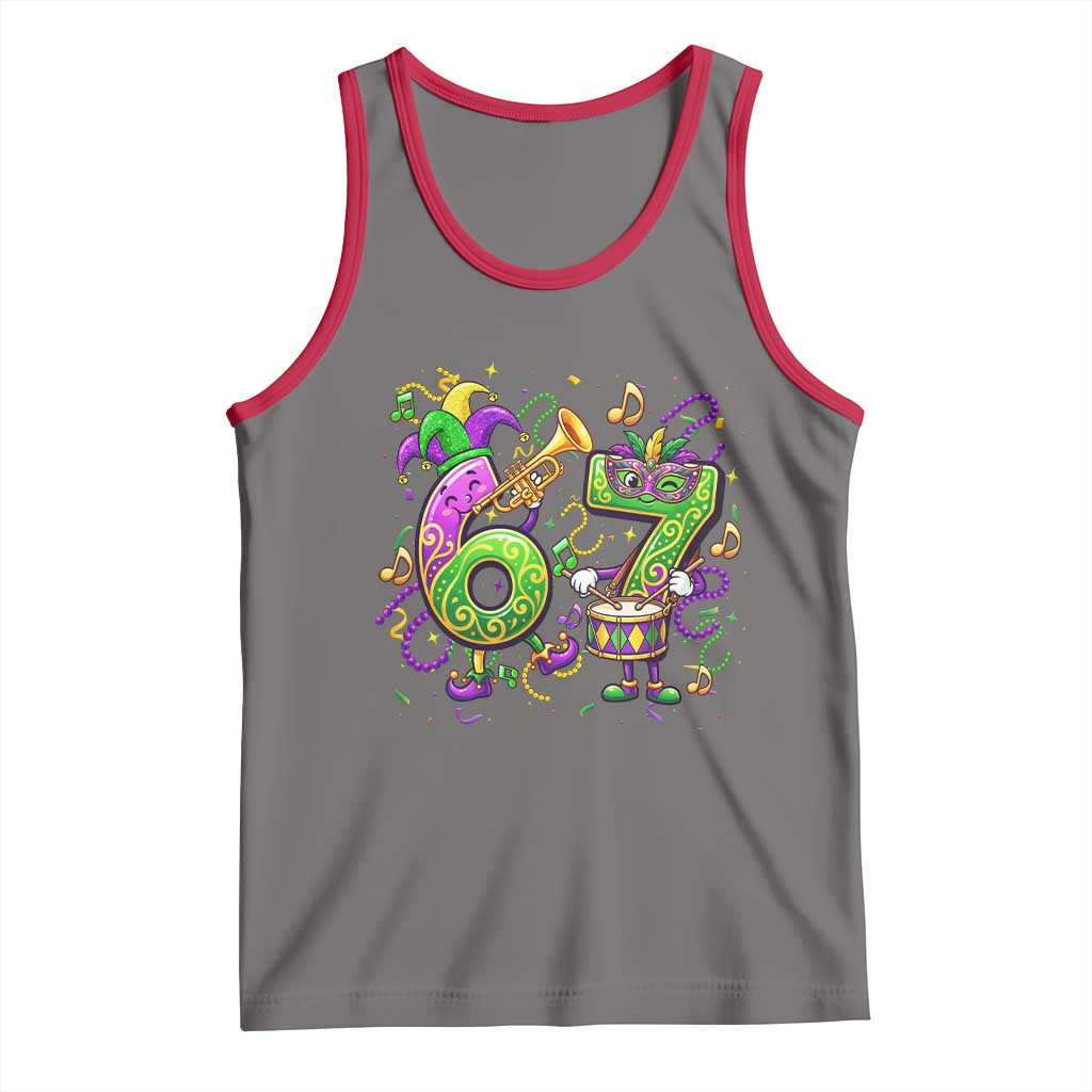 67 Mardi Gras Meme Tank Top Funny Six Seven Carnival Party