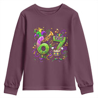 67 Mardi Gras Meme Youth Sweatshirt Funny Six Seven Carnival Party