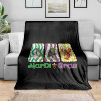 Funny Mardi Gras Animal Throw Blanket Alligator Crawfish Goose New Orleans Louisiana