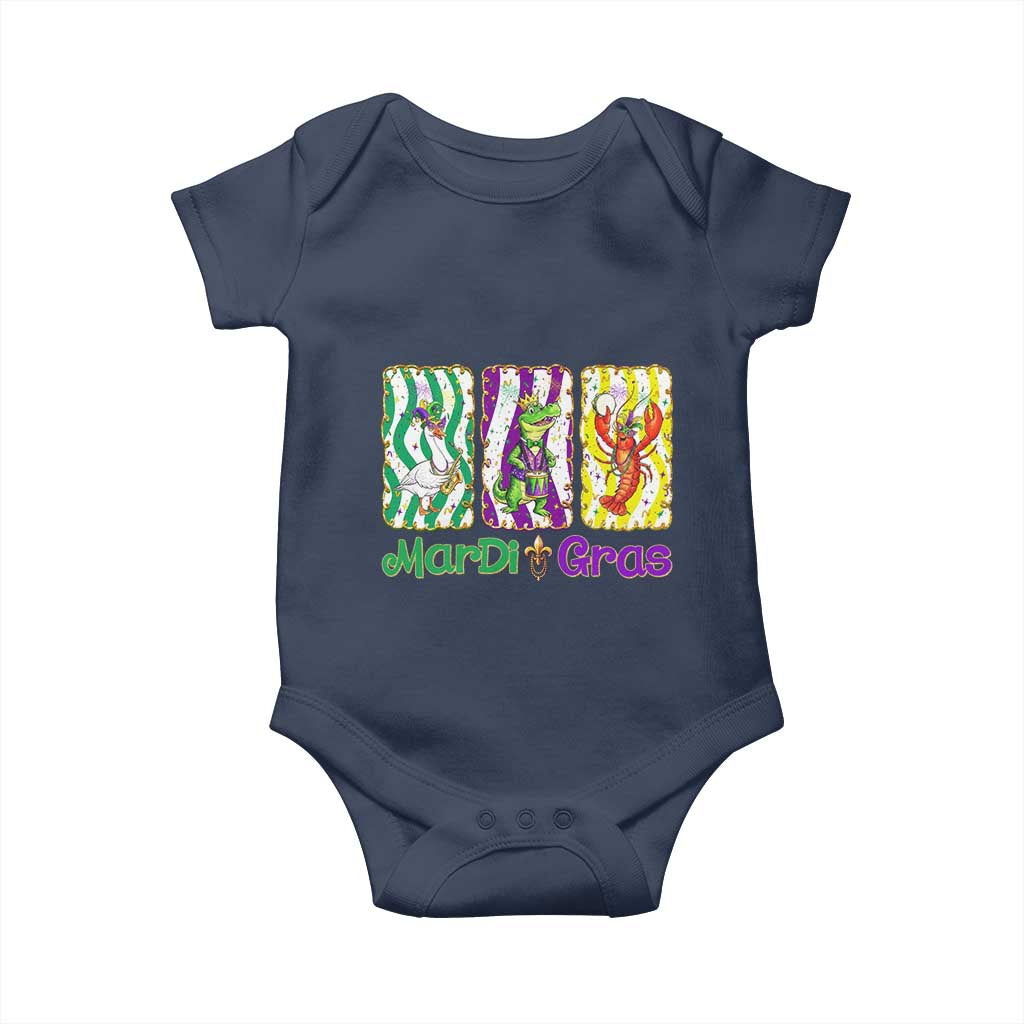 Funny Mardi Gras Animal Baby Onesie Alligator Crawfish Goose New Orleans Louisiana