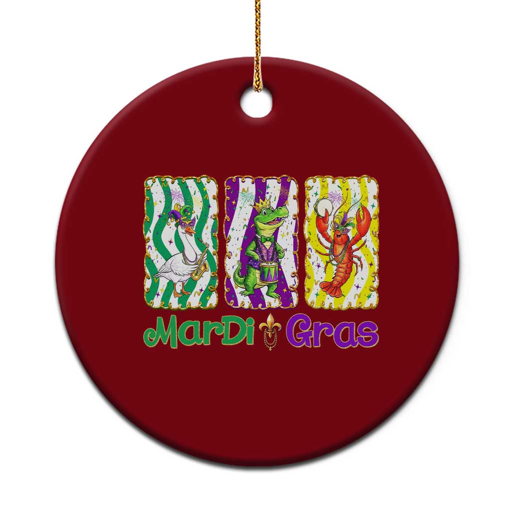 Funny Mardi Gras Animal Ceramic Ornament Alligator Crawfish Goose New Orleans Louisiana