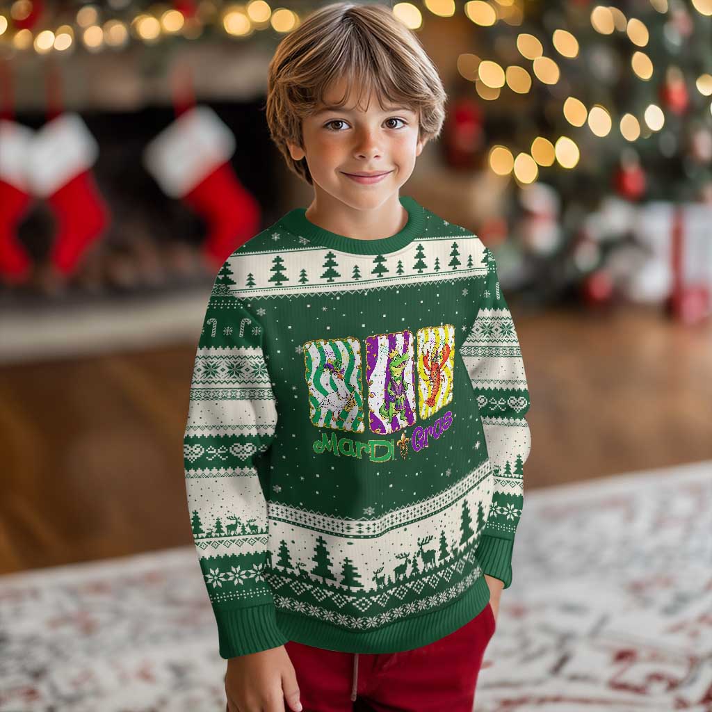 Funny Mardi Gras Animal Ugly Christmas Sweater Alligator Crawfish Goose New Orleans Louisiana
