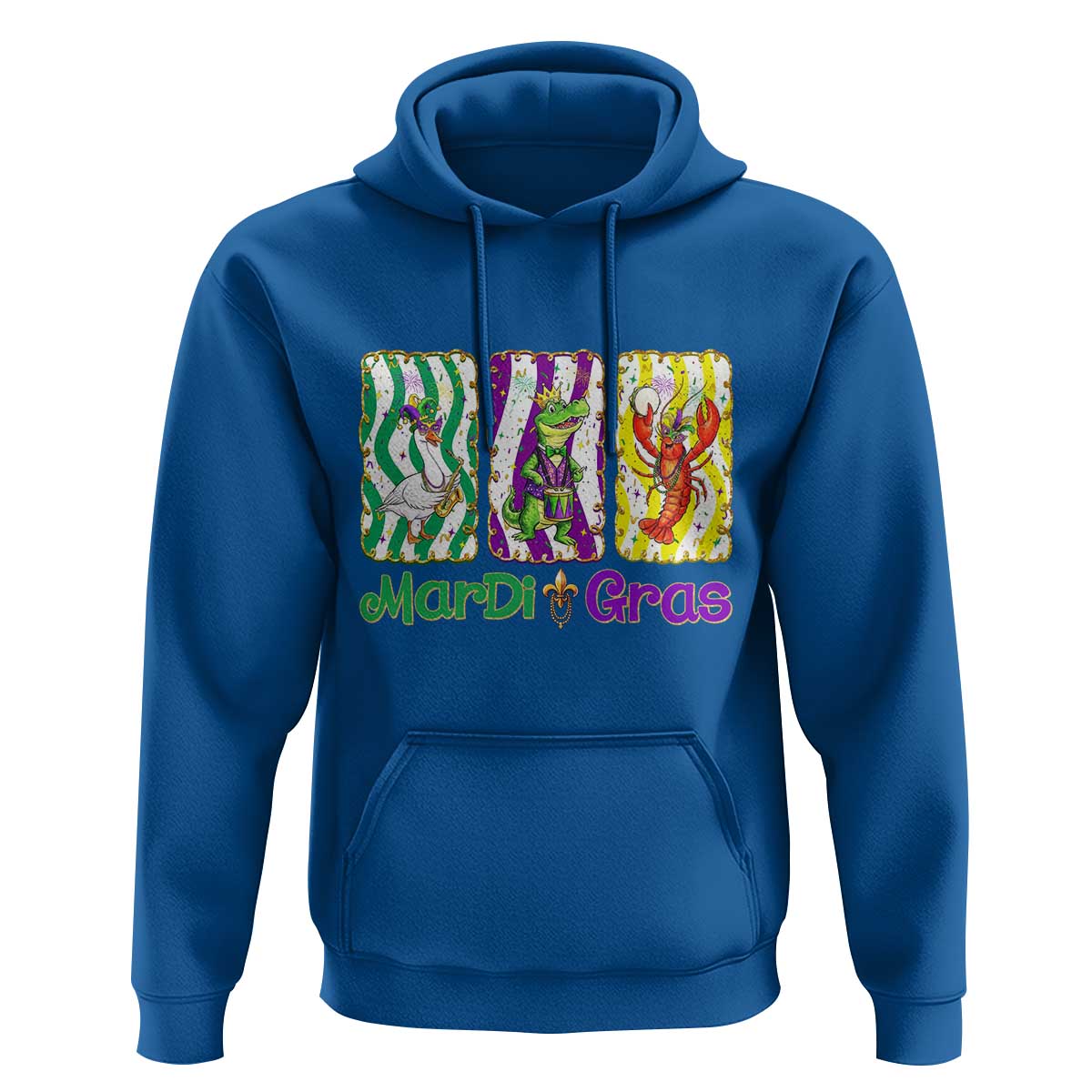 Funny Mardi Gras Animal Hoodie Alligator Crawfish Goose New Orleans Louisiana