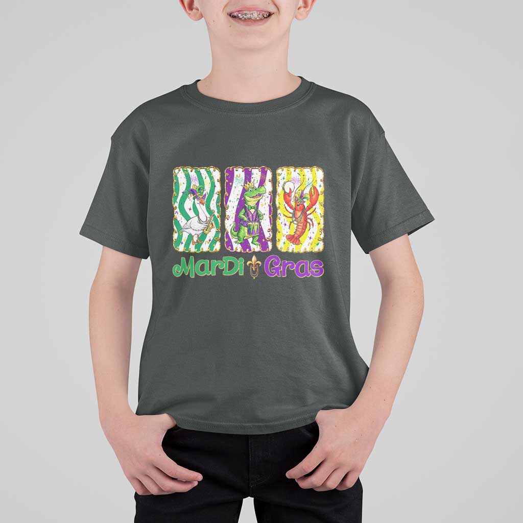 Funny Mardi Gras Animal T Shirt For Kid Alligator Crawfish Goose New Orleans Louisiana