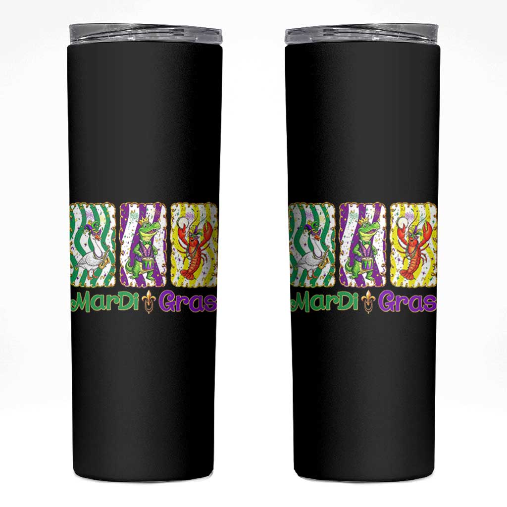 Funny Mardi Gras Animal Skinny Tumbler Alligator Crawfish Goose New Orleans Louisiana