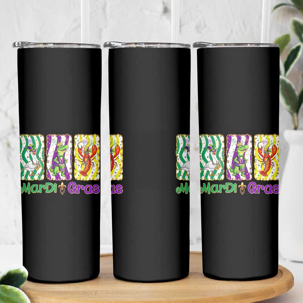 Funny Mardi Gras Animal Skinny Tumbler Alligator Crawfish Goose New Orleans Louisiana