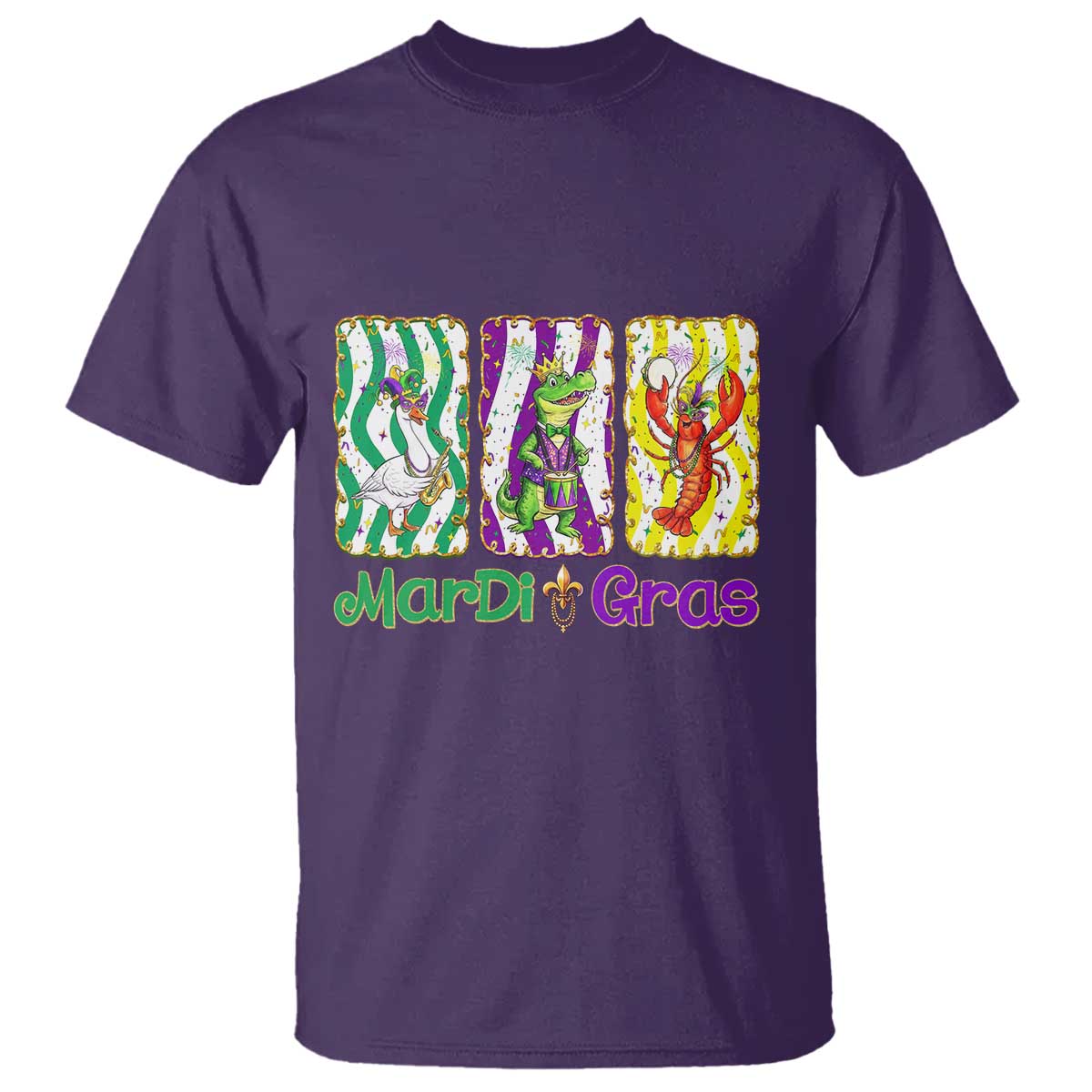 Funny Mardi Gras Animal T Shirt Alligator Crawfish Goose New Orleans Louisiana