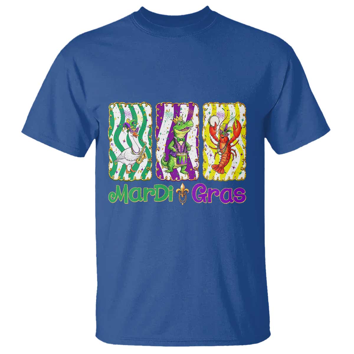Funny Mardi Gras Animal T Shirt Alligator Crawfish Goose New Orleans Louisiana