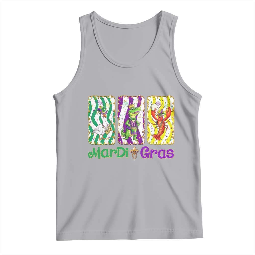 Funny Mardi Gras Animal Tank Top Alligator Crawfish Goose New Orleans Louisiana