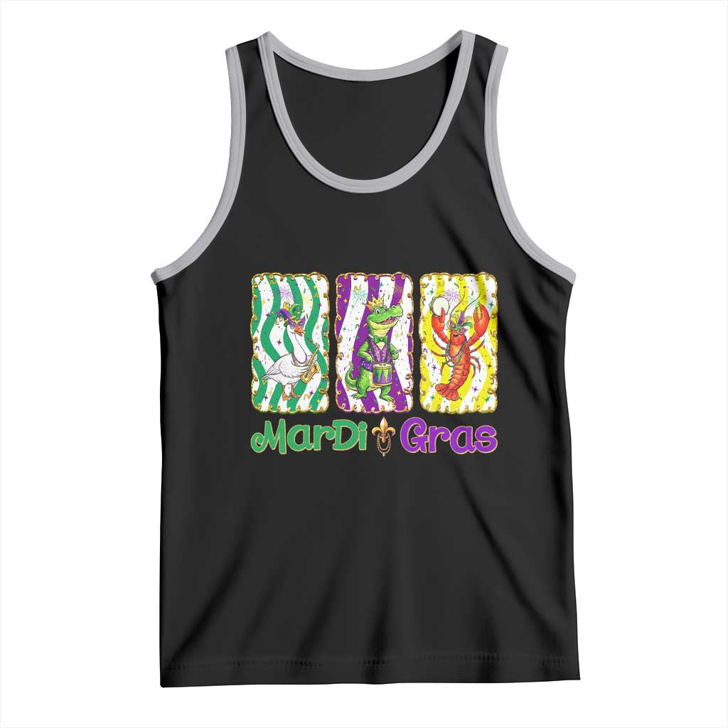Funny Mardi Gras Animal Tank Top Alligator Crawfish Goose New Orleans Louisiana