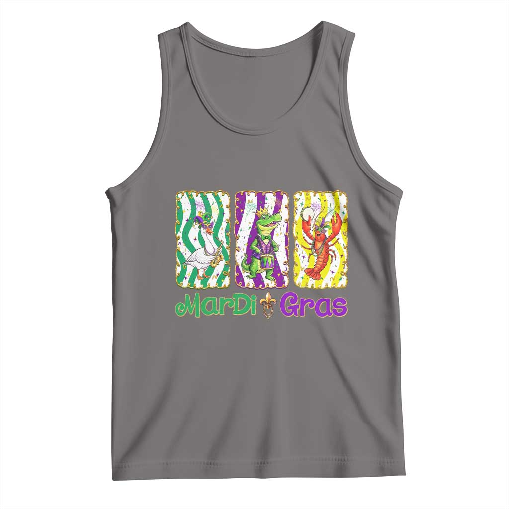 Funny Mardi Gras Animal Tank Top Alligator Crawfish Goose New Orleans Louisiana