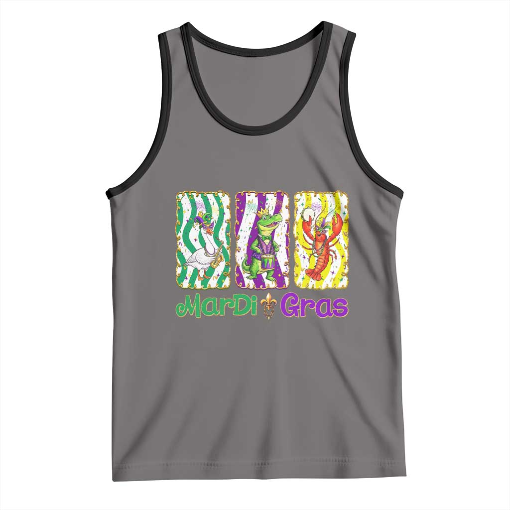 Funny Mardi Gras Animal Tank Top Alligator Crawfish Goose New Orleans Louisiana